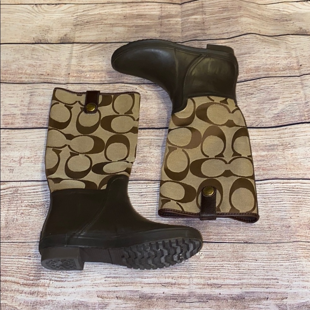 Coach Polly Rain Boots *Excellent* Signature